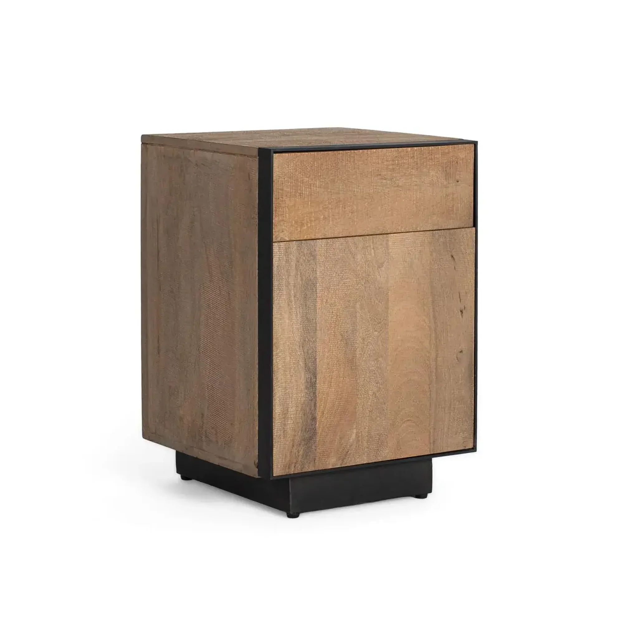 Voir la diapositive 3 : GINER Y COLOMER SL Table de chevet en bois de manguier 45 cm style industriel moderne