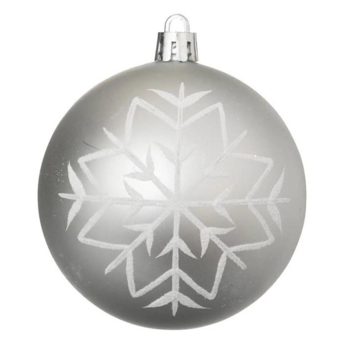 ATMOSPHERA Lot de 8 Boules de Noël  Maison des Couleurs  8cm Argent & Blanc
