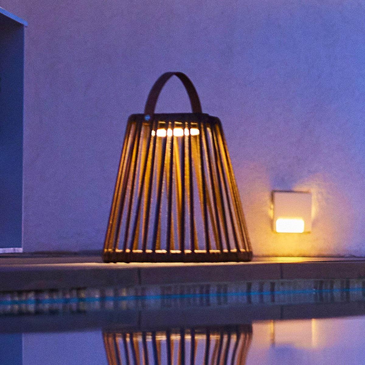 Lumisky Lanterne solaire décorative EVANIA Marron Poly rotin H28cm