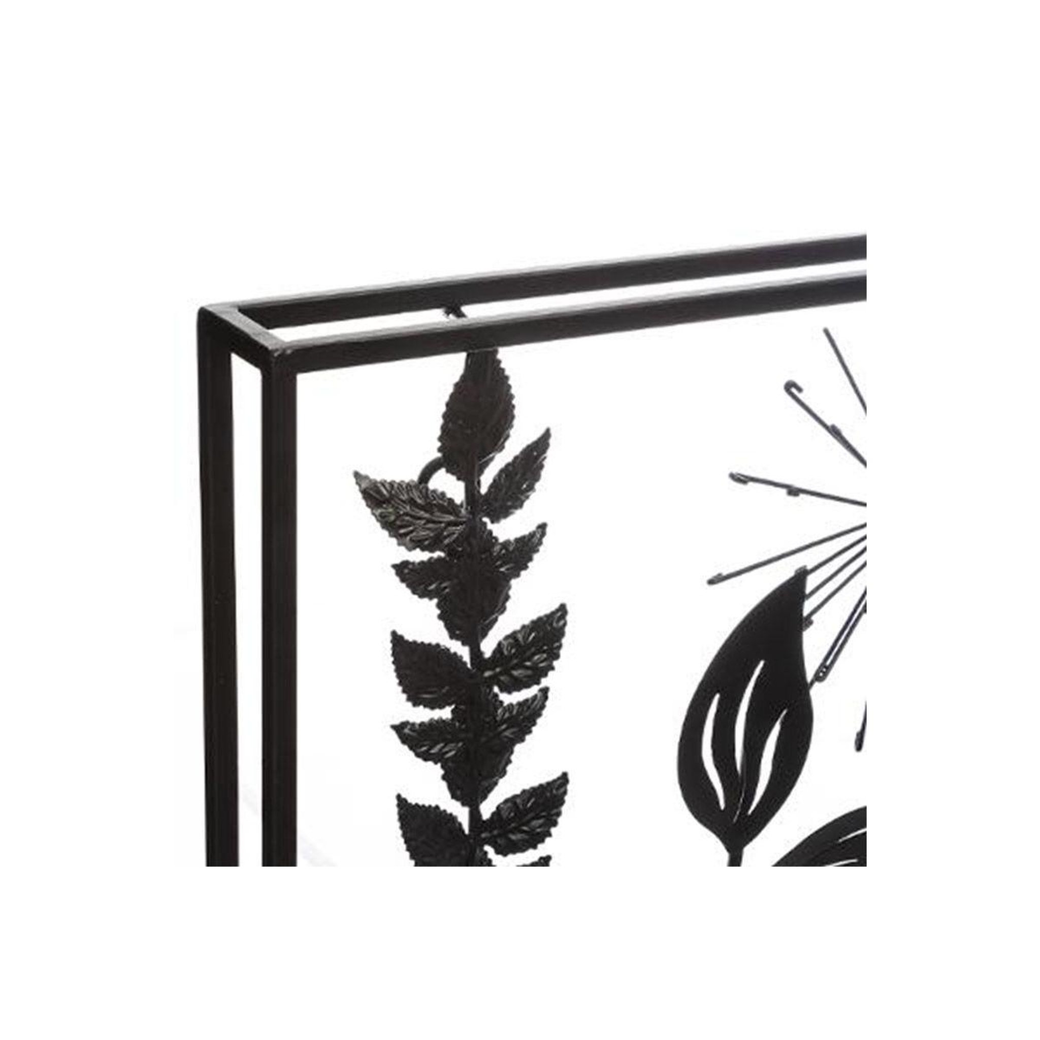 Voir la diapositive 2 : ATMOSPHERA Décoration murale en métal  feuillu  40cm noir