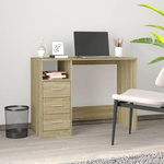 VIDAXL Bureau avec tiroirs Chene sonoma 102x50x76 cm Bois d'ingenierie