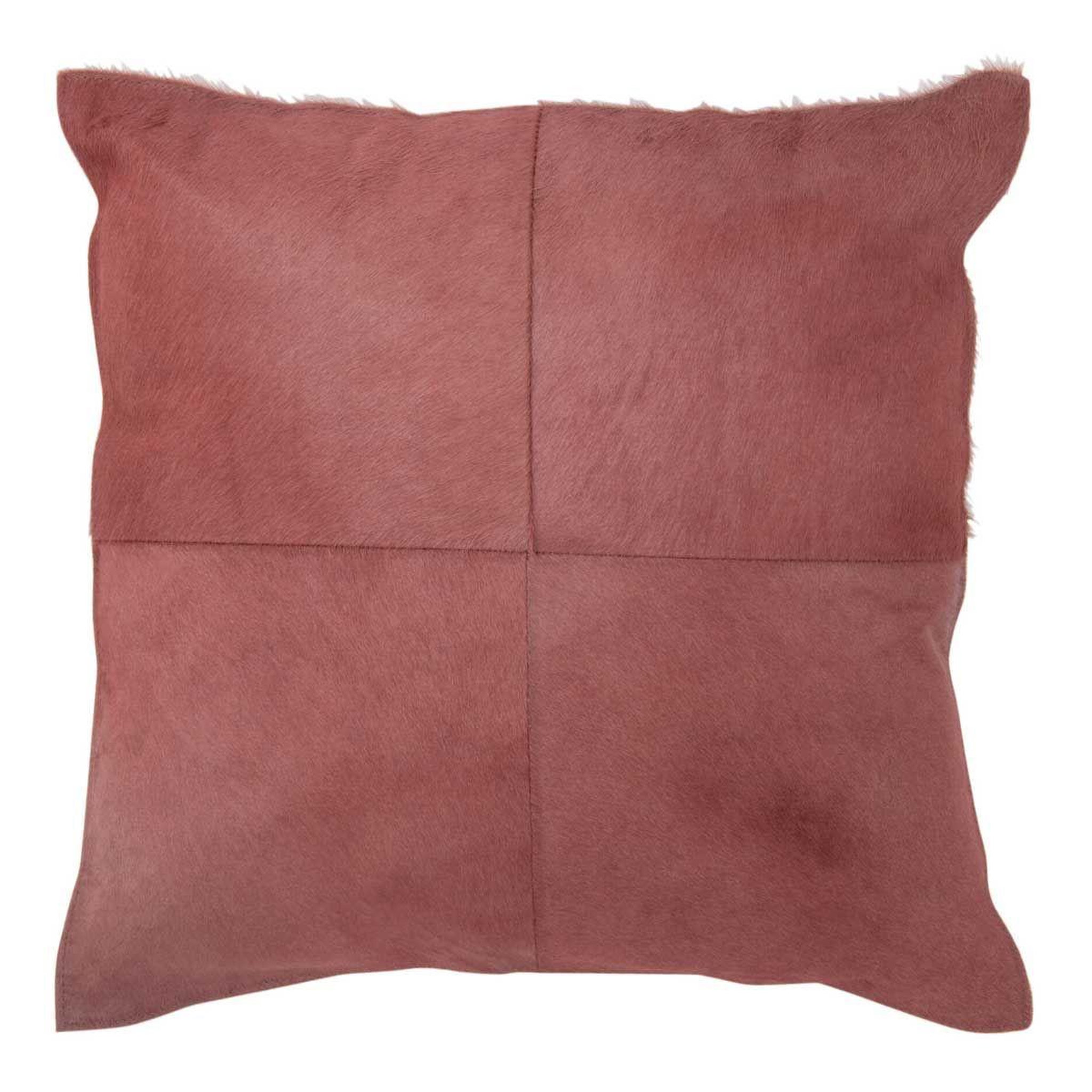 J-LINE Coussin effet peau  norbert  45x45cm rouge