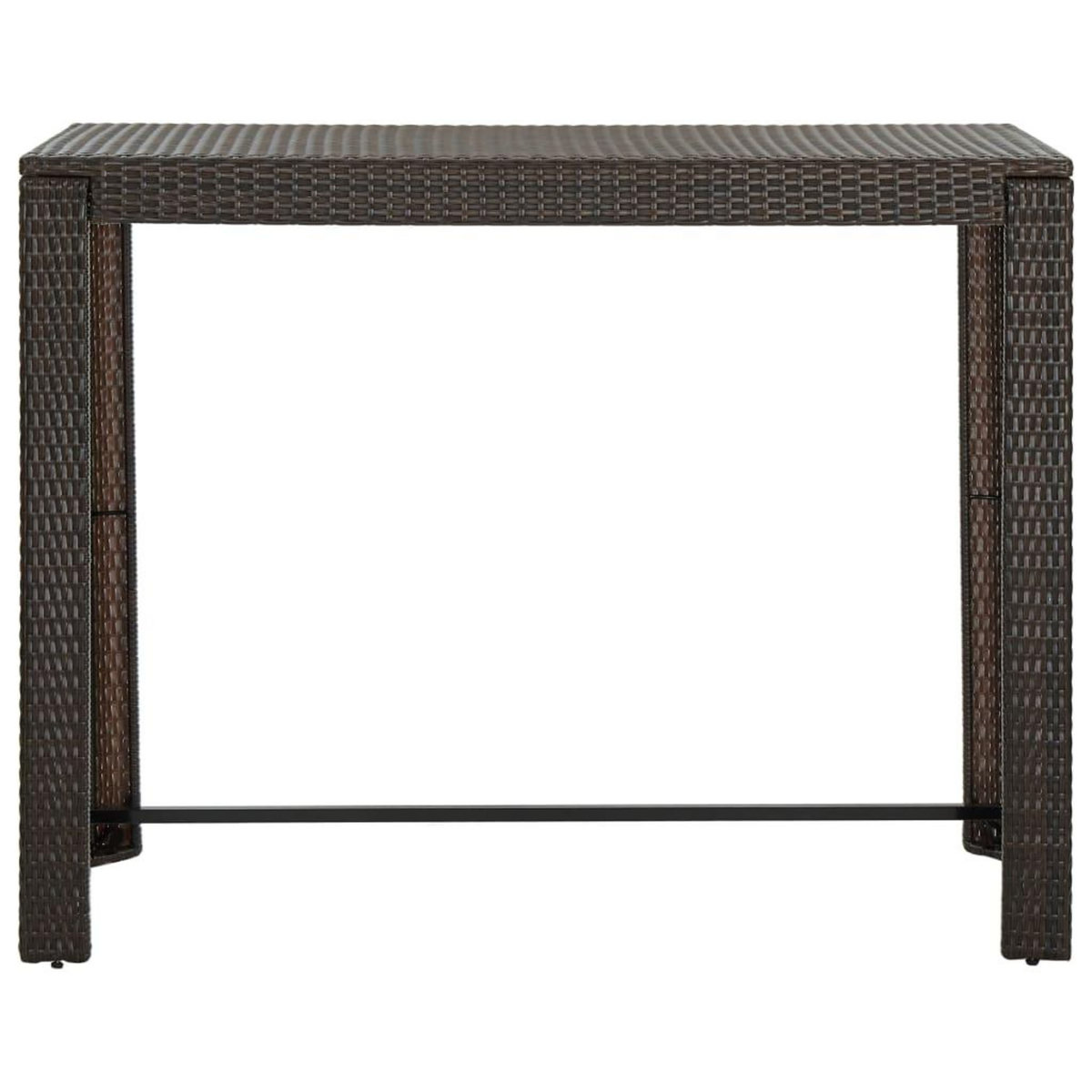 VIDAXL Table de bar de jardin Marron 140,5x60,5x110,5cm Resine tressee