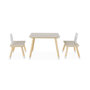 Voir la diapositive 3 : SWEEEK Table enfant + 2 chaises. pieds en pin. couleur blanc et bois