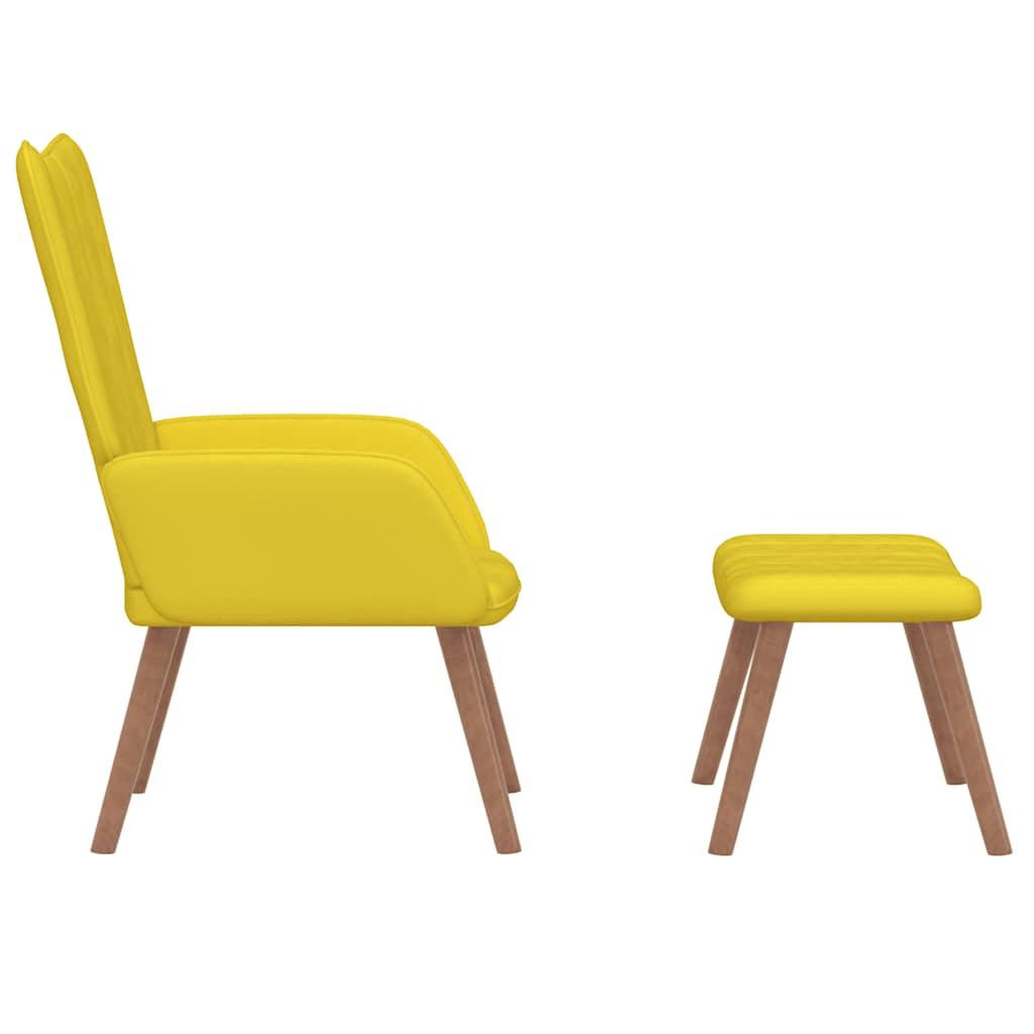 Voir la diapositive 4 : VIDAXL Chaise de relaxation avec repose-pied Jaune moutarde Velours