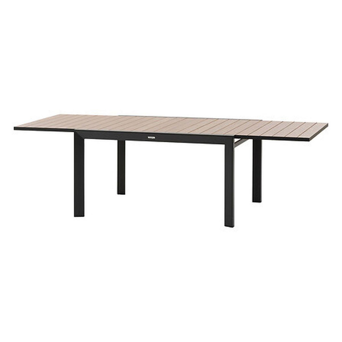 HESPERIDE Table de jardin extensible en aluminium effet bois 10 places EVASION - Honey et graphite