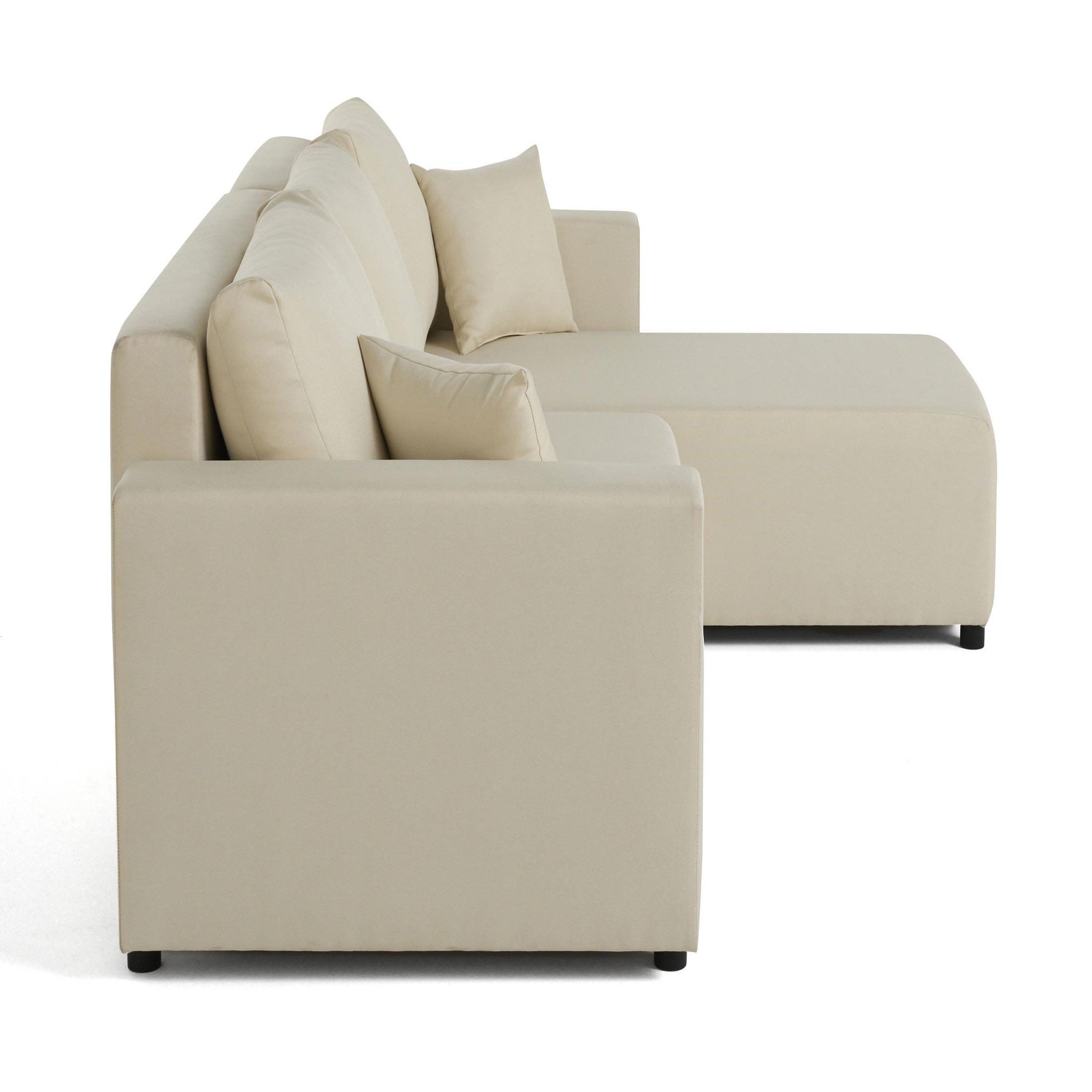Voir la diapositive 6 : BEST MOBILIER Regala - canapé d'angle réversible - 4 places - convertible avec coffre - en tissu
