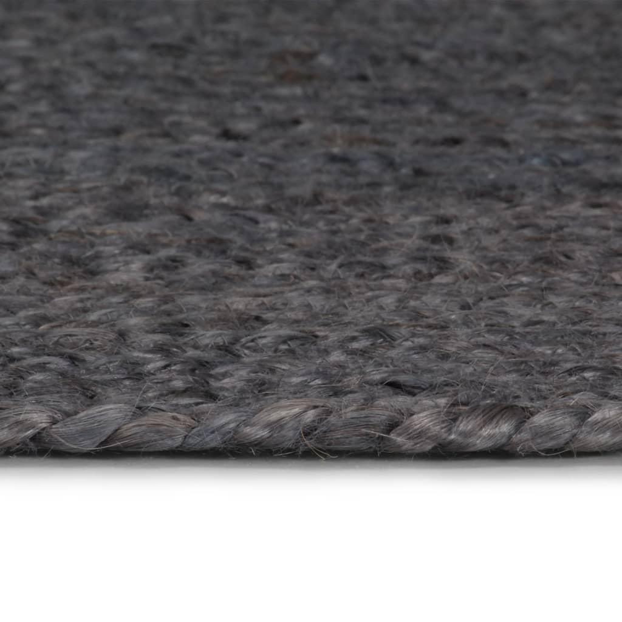 Voir la diapositive 3 : VIDAXL Tapis fait a la main Jute Rond 90 cm Gris fonce