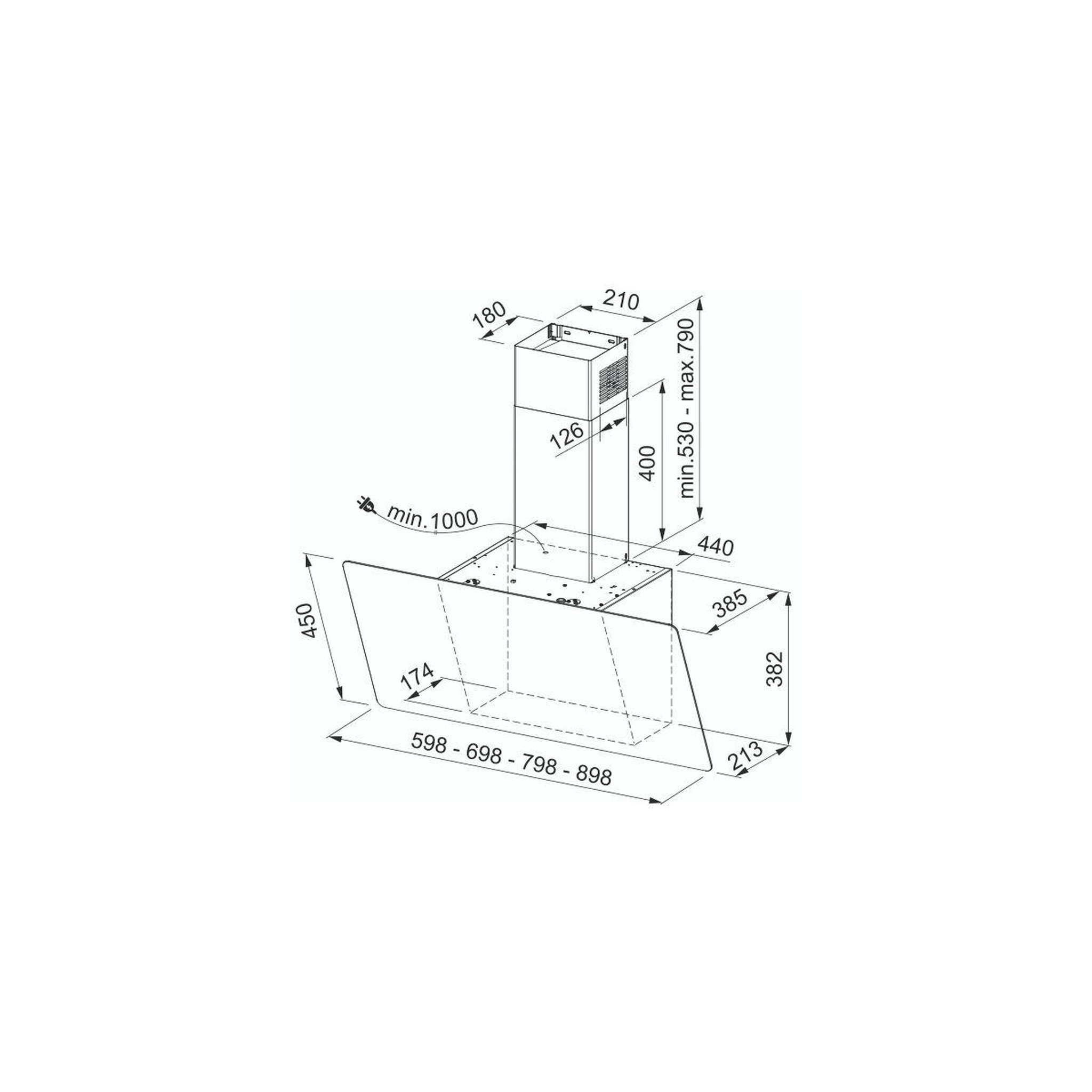 Voir la diapositive 3 : franke Hotte décorative murale inclinée evo plus fpj 625 vert. Vr/nr