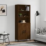 VIDAXL Buffet haut Chene marron 69,5x34x180 cm Bois d'ingenierie