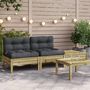 Voir la diapositive 1 : VIDAXL Canape de jardin avec coussins et repose-pied 2 places
