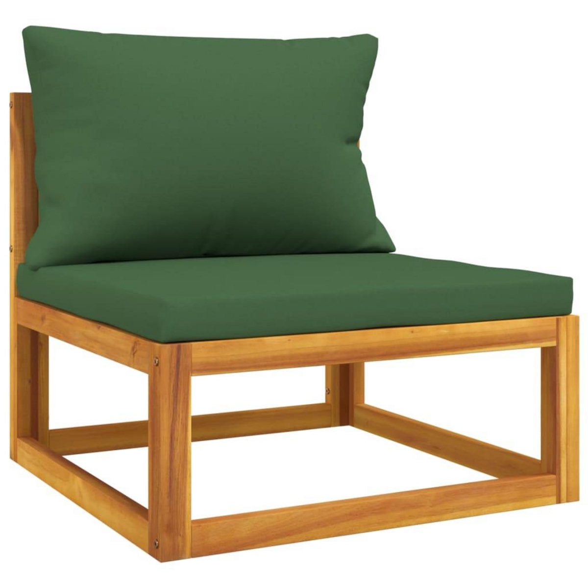 VIDAXL Salon de jardin 7 pcs avec coussins vert bois massif