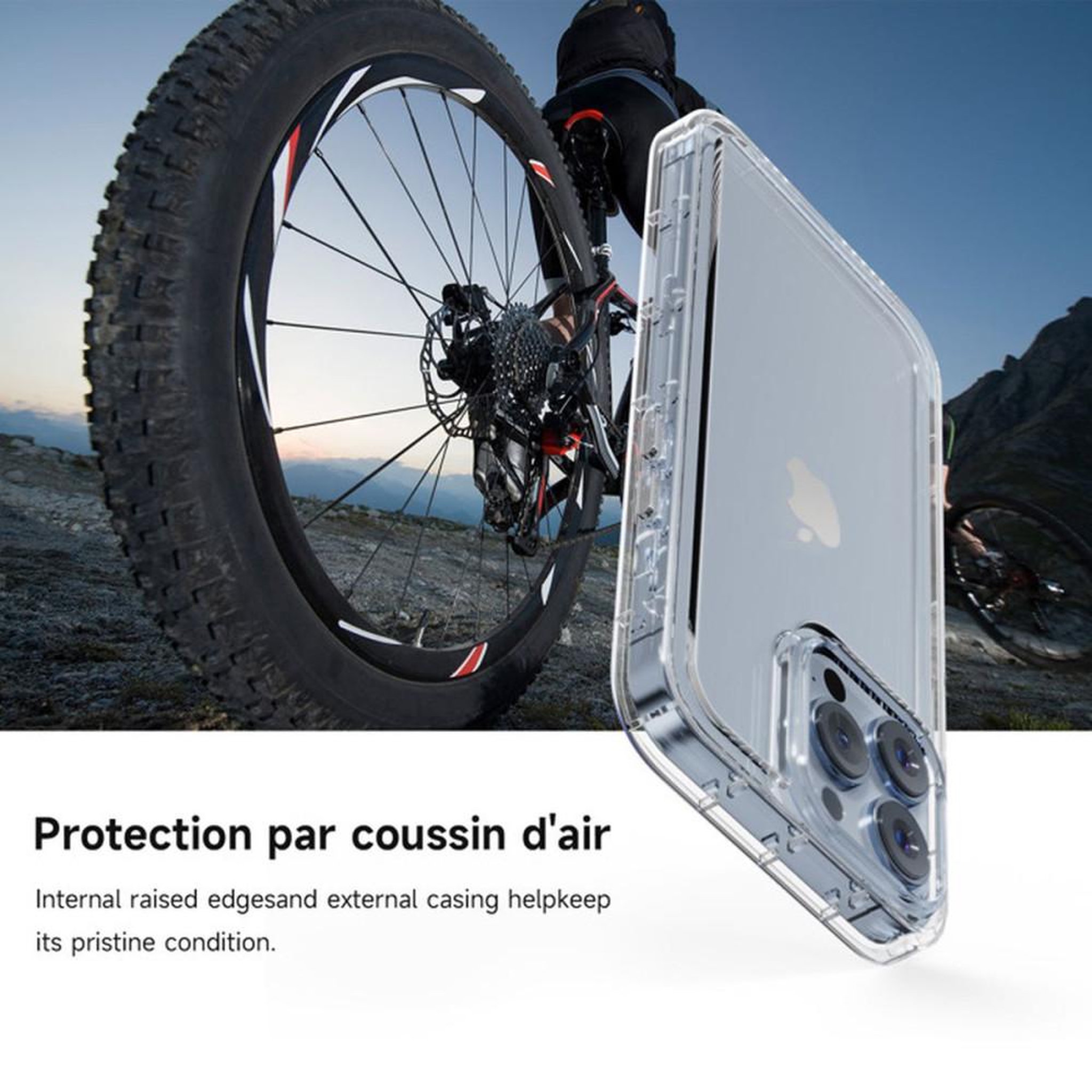 Voir la diapositive 5 : Coque iPhone 15 6,1 pouces transparente antichoc avec découpe précise pour l'appareil photo et accès facile aux boutons