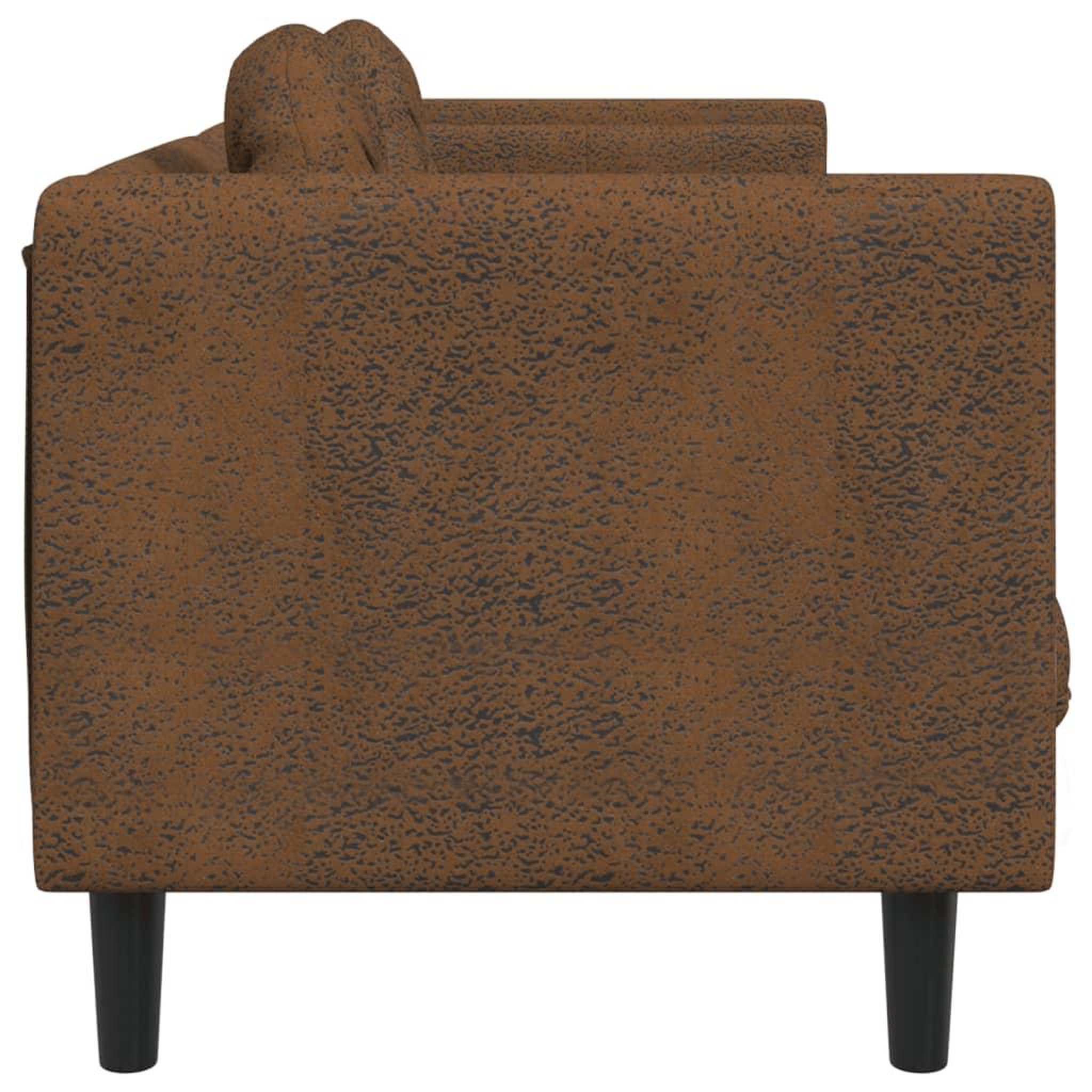 Voir la diapositive 5 : VIDAXL Canape a 3 places avec coussins marron similicuir daim