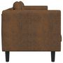 Voir la diapositive 5 : VIDAXL Canape a 3 places avec coussins marron similicuir daim