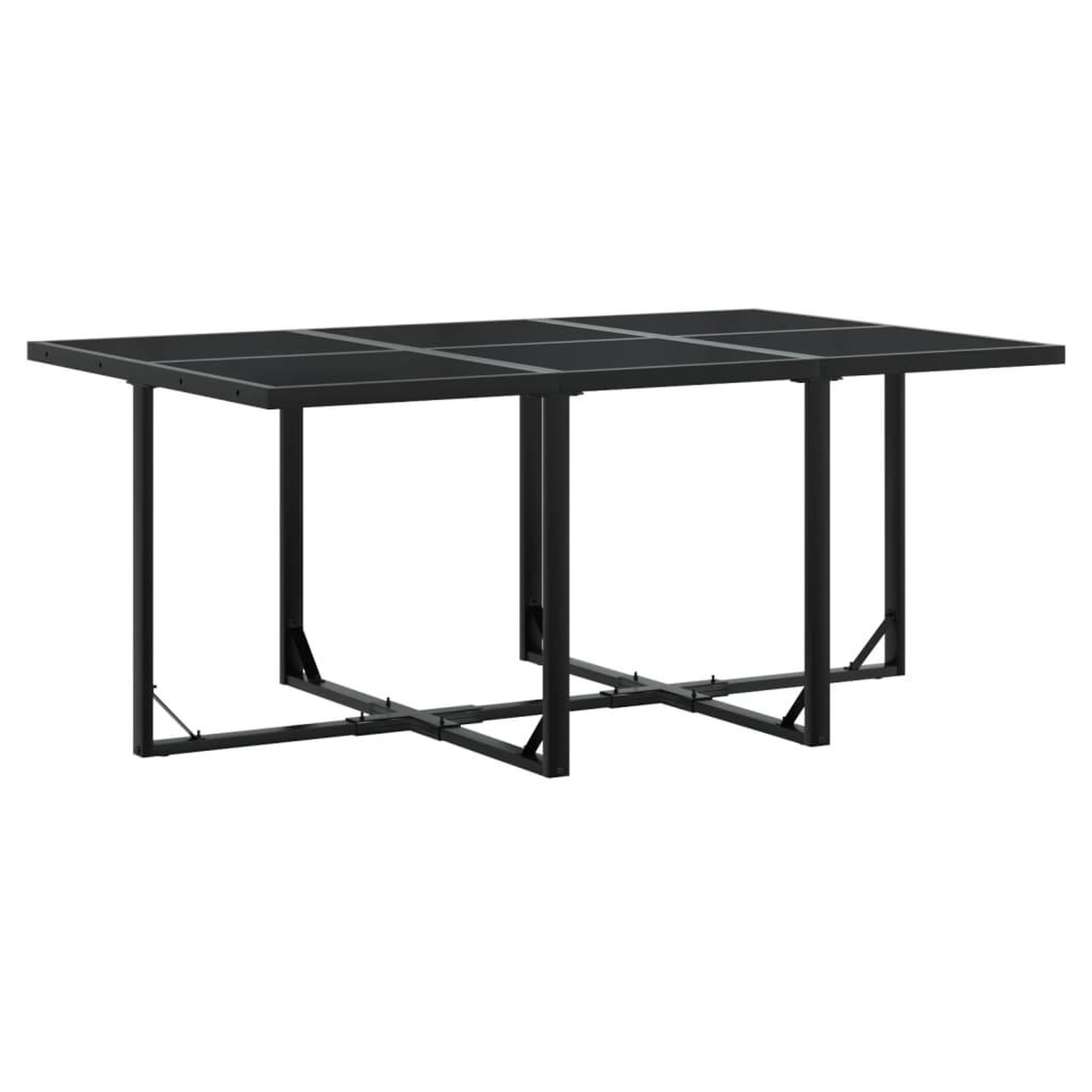 Voir la diapositive 3 : VIDAXL Ensemble a manger de jardin avec coussins 11 pcs noir textilene