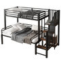 Voir la diapositive 1 : MERAX Lit superposé 120x200(90x200)cm coloris noir métal et mdf