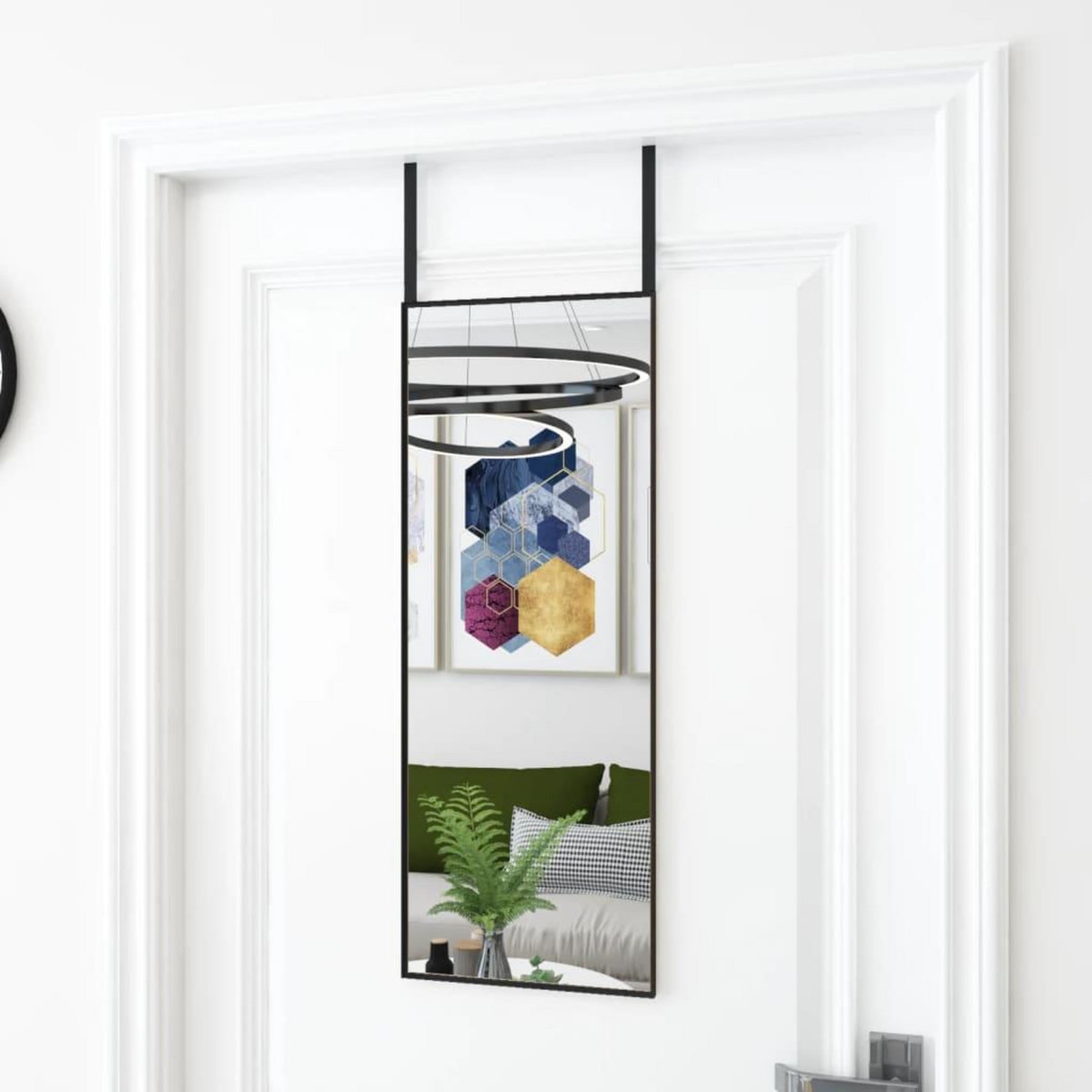 VIDAXL Miroir de porte Noir 30x80 cm Verre et aluminium