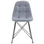 IDIMEX Lot de 4 chaises IMRAN pour salle à manger ou cuisine avec 4 pieds en métal noir design contemporain, revêtement synthétique gris