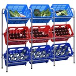 VIDAXL Etagere de rangement pour 9 caisses Argente 145x33x116 cm Acier