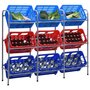 Voir la diapositive 1 : VIDAXL Etagere de rangement pour 9 caisses Argente 145x33x116 cm Acier