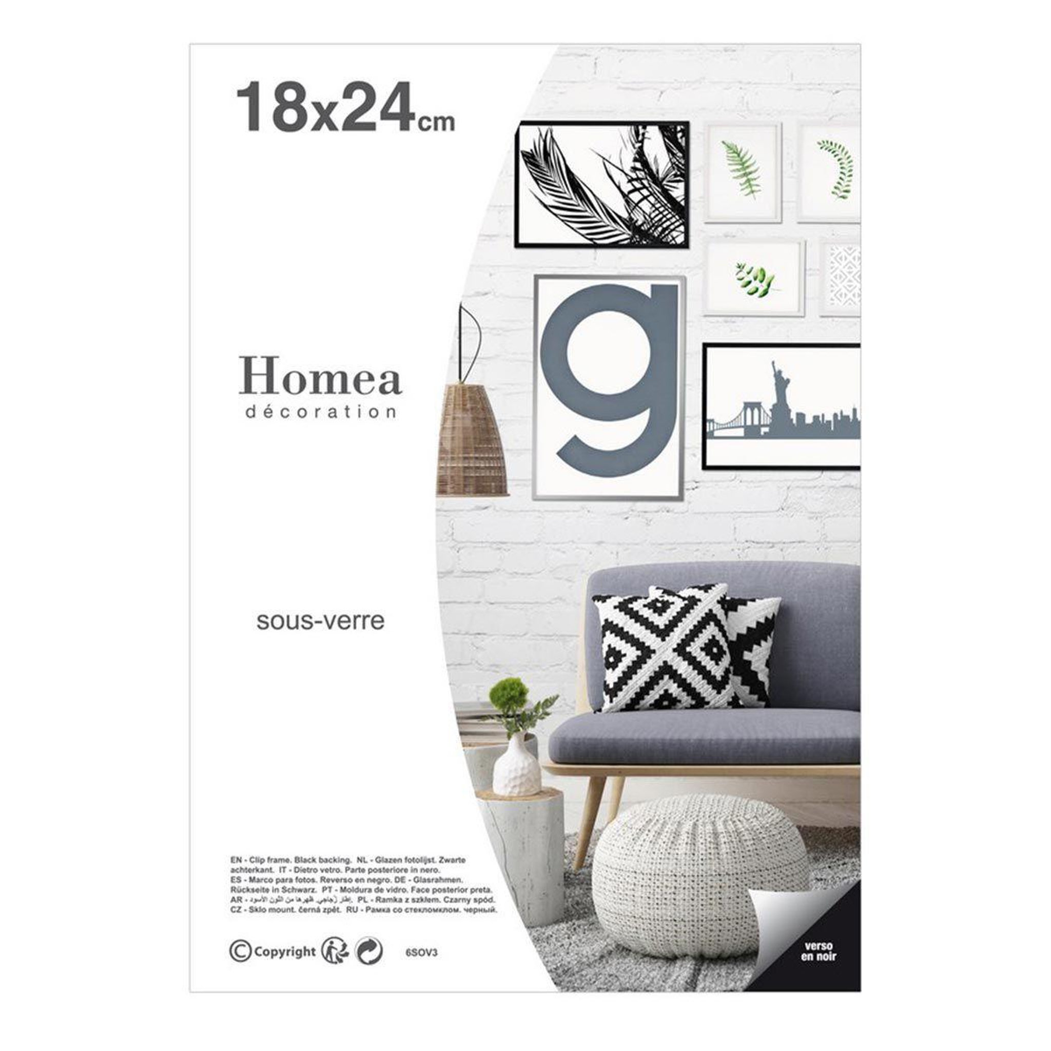HOMEA Cadre Sous Verre  Ilua  18x24cm Transparent