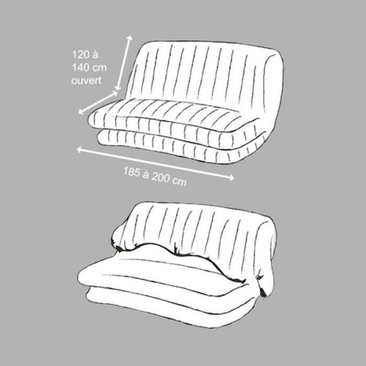 Paris Prix Housse de Clic-Clac  Essentiel  120x140cm Taupe