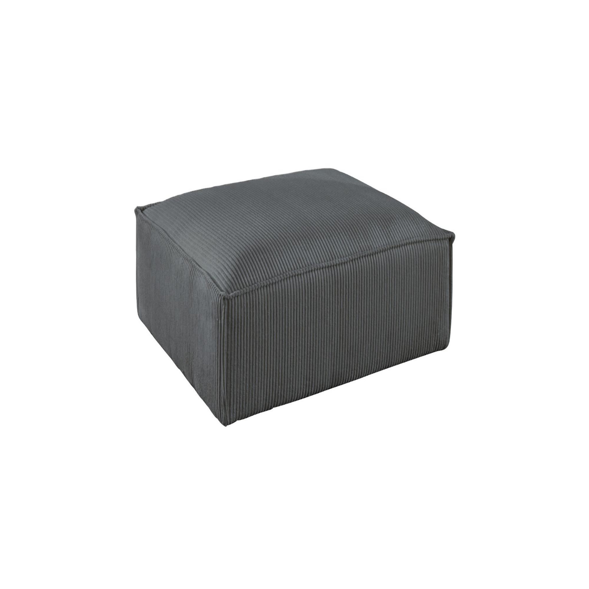 Voir la diapositive 4 : BEST MOBILIER Stella - pouf en velours côtelé - style contemporain