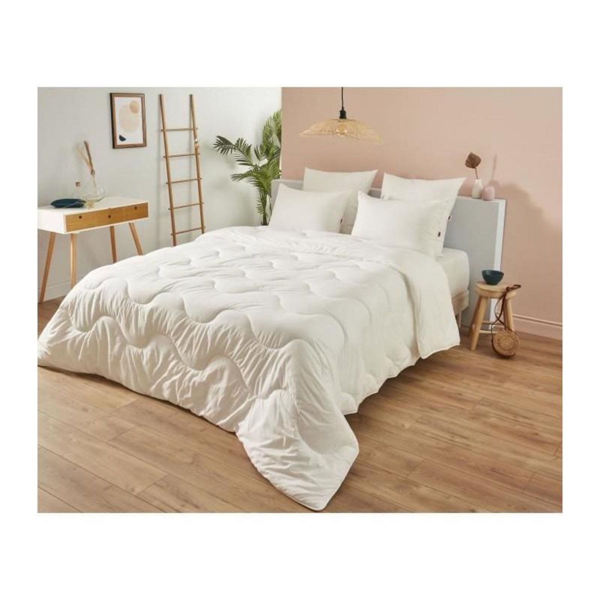 DODO Couette 140x200 cm DODO CHAMPS DE LIN - Chaude - 450G/m² - Couette 1 personne -Douce et Chaude -Anti-acariens Antibactériens -
