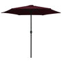 Voir la diapositive 2 : VIDAXL Parasol de jardin et mat en aluminium 270x246 cm rouge bordeaux
