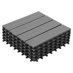 ID MARKET Lot de 5 dalles de terrasse WODHY clipsables bois composite gris 30 x 30 cm