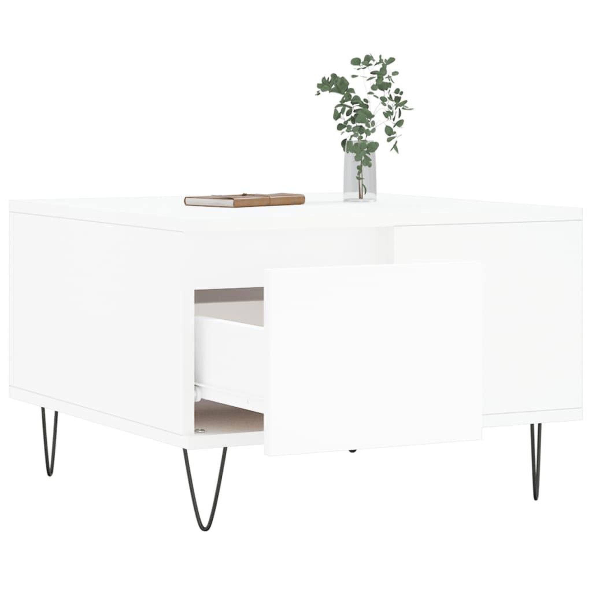 Voir la diapositive 4 : VIDAXL Table basse blanc 55x55x36,5 cm bois d'ingenierie