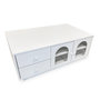 Voir la diapositive 3 : Paris Prix Table Basse 2 Tiroirs & 2 Portes  Duane  100cm Blanc
