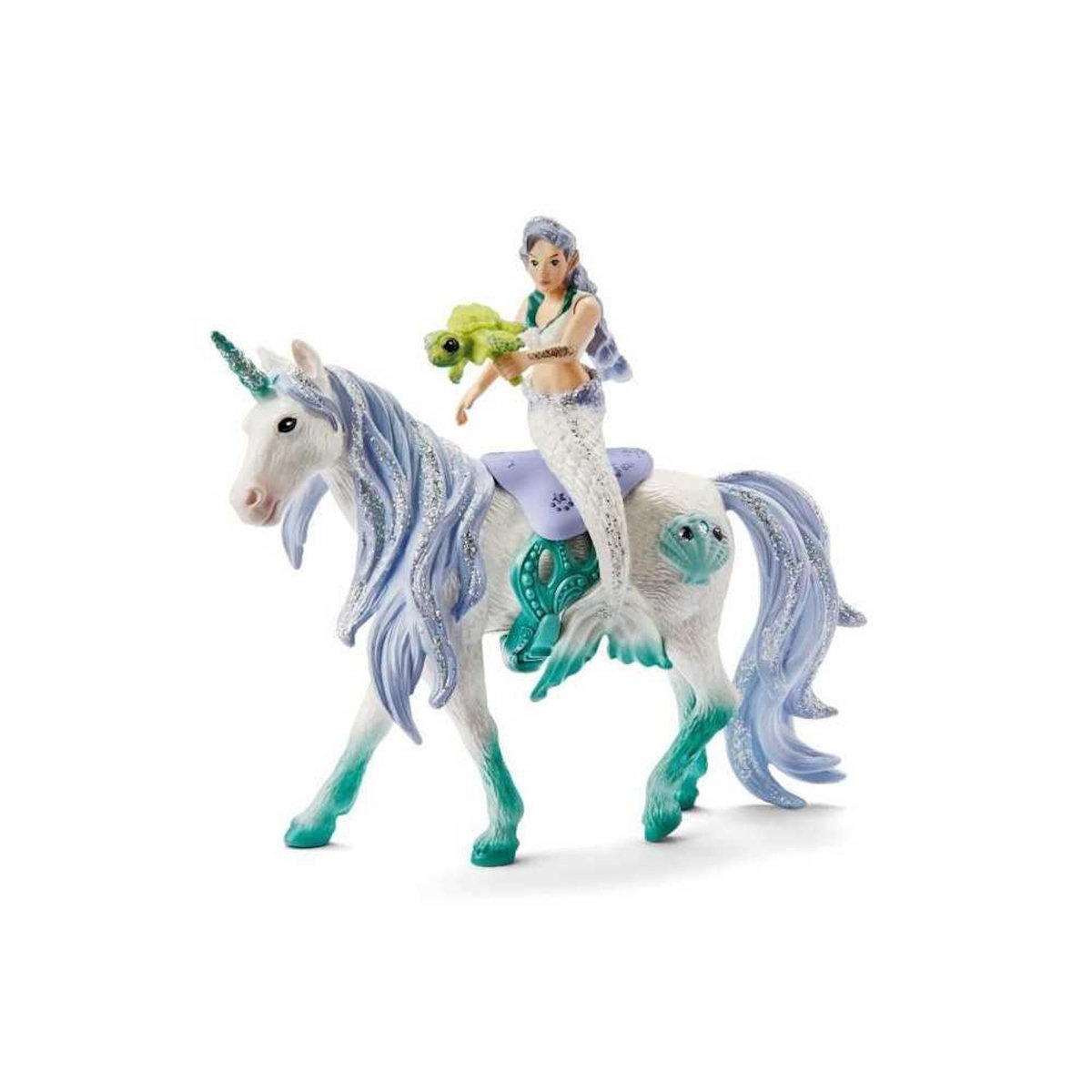 Schleich Figurine Sirene sur licorne de mer, Schleich 70594 Bayala, 4 pieces, Des 5 ans