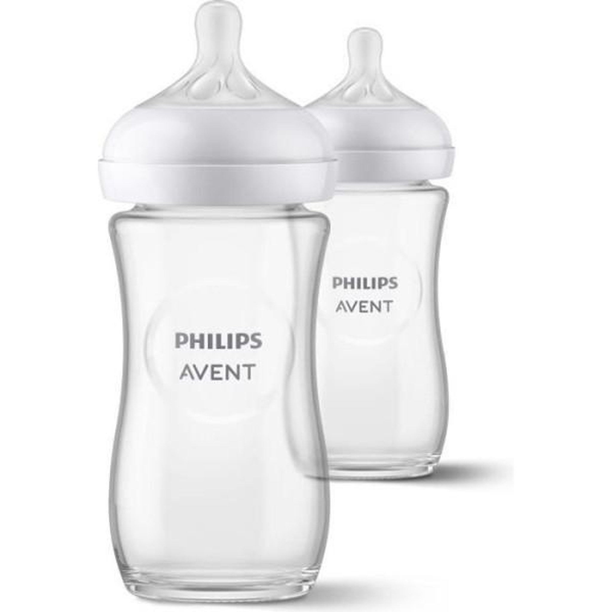 PHILIPS AVENT Lot de 2 biberons natural 3.0 philips avent scy933/02 - 240 ml - en verre