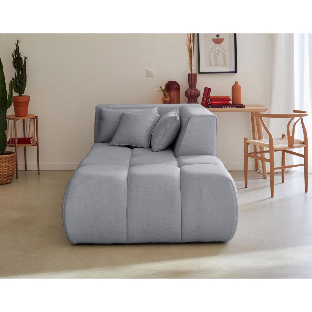 LISA DESIGN Caracas - module d'assise méridienne droit - en tissu