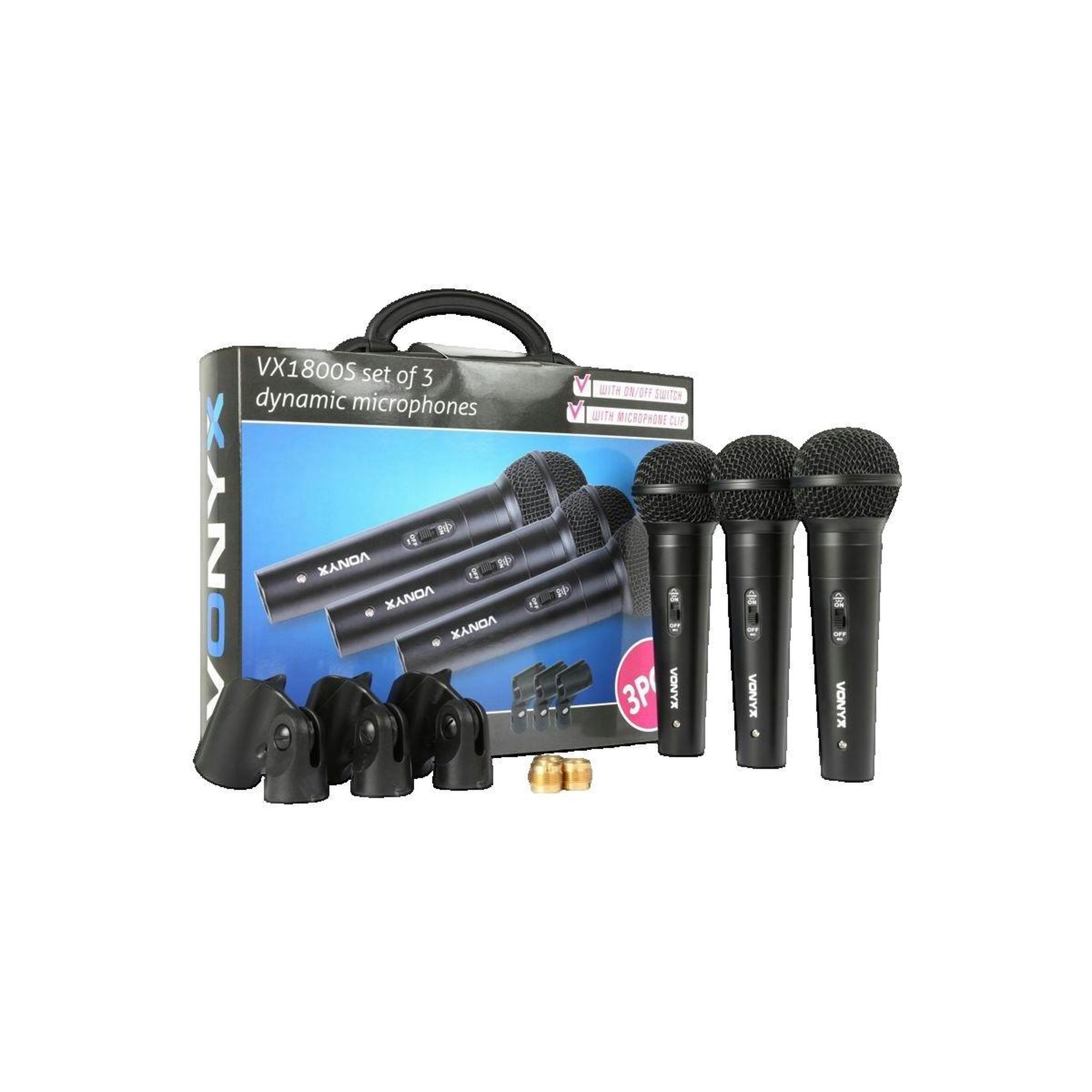 Voir la diapositive 3 : VYNEX PRO SA Microphones Vonyx VX1800S Ensemble karaoké noir classique