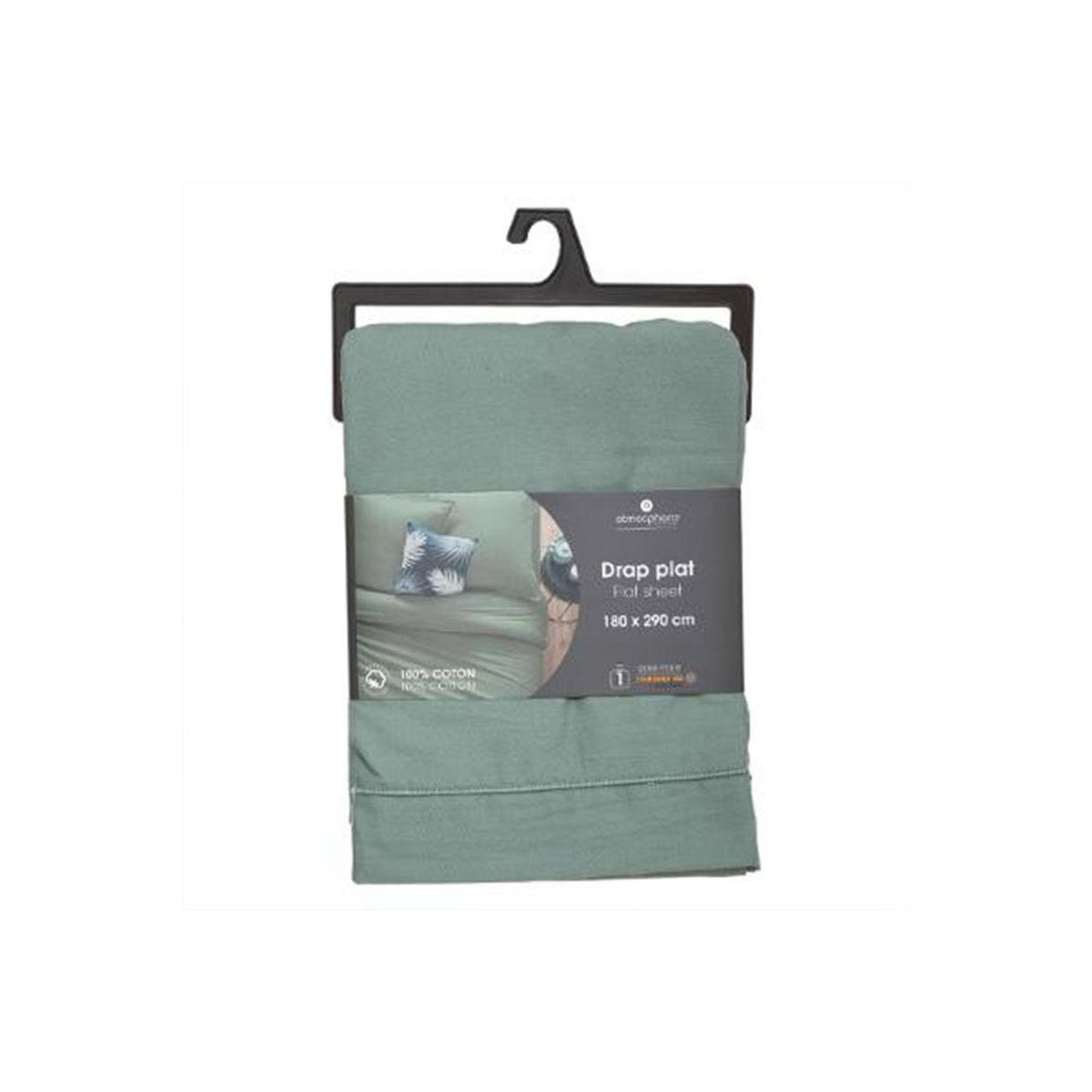 Voir la diapositive 3 : ATMOSPHERA Drap plat  intérieur  240x290cm céladon
