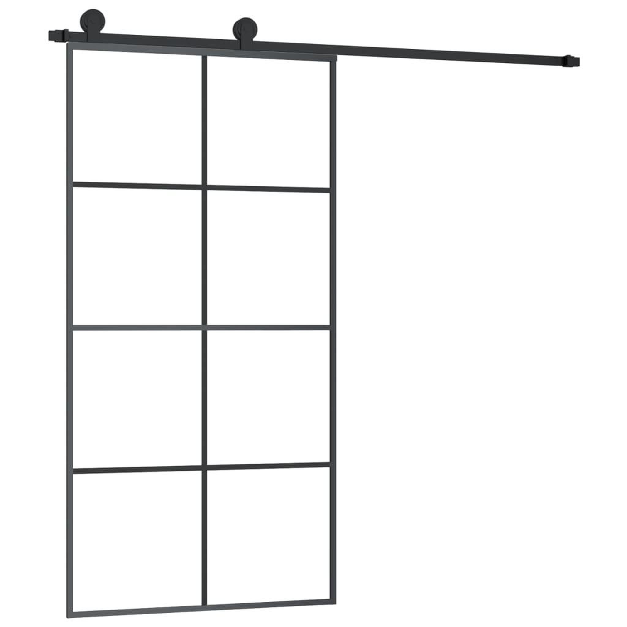 Voir la diapositive 2 : VIDAXL Porte coulissante et kit de quincaillerie 102,5x205cm Verre ESG