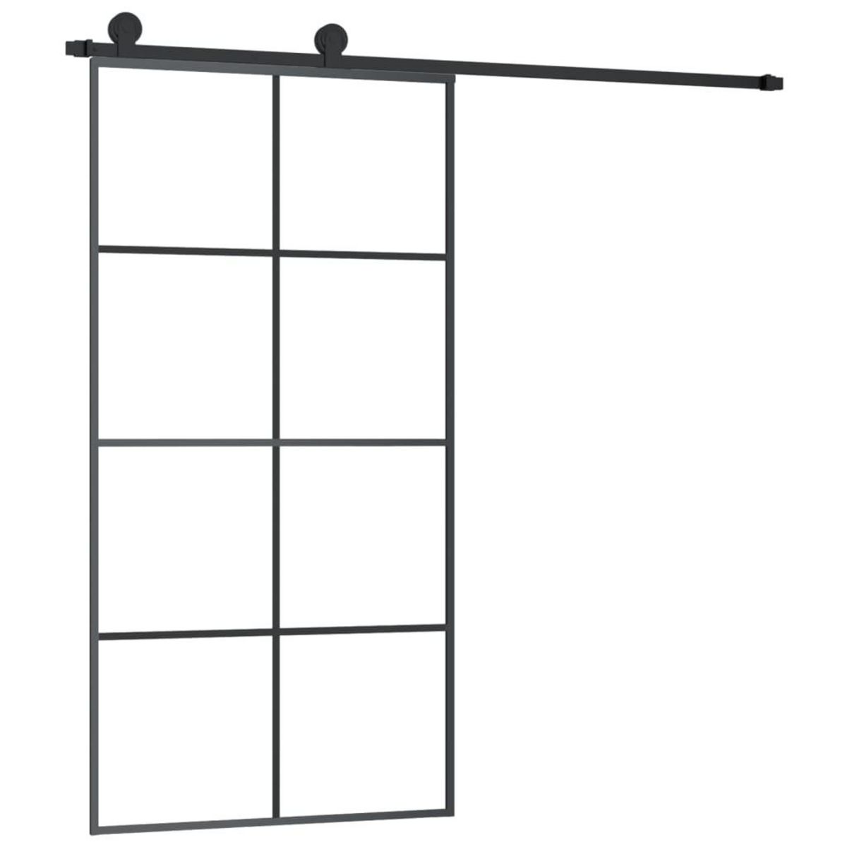 VIDAXL Porte coulissante et kit de quincaillerie 102,5x205cm Verre ESG