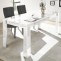 KASALINEA Table à manger 180 blanc laqué design NINO-L 180 x P 90 x H 79 cm- Blanc
