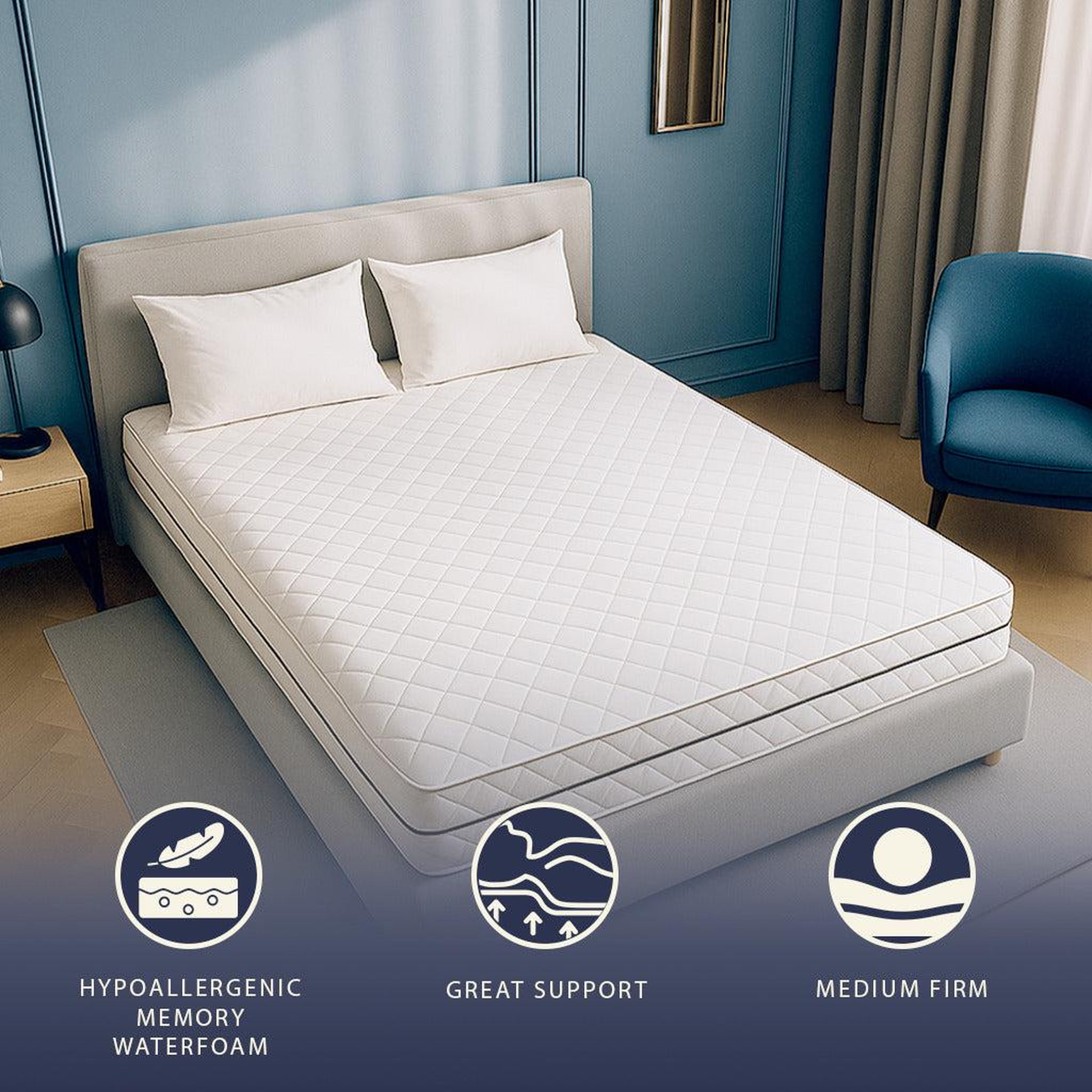 Voir la diapositive 5 : THE WHITE STONE Matelas 80x190 cm à Ressorts Ensachés & Mousse Hypoallergénique | Hauteur 24 cm | Orthopédique & Hypoallergénique | Revêtement Anti-acariens & Antibactérien | Fabriqué en Italie