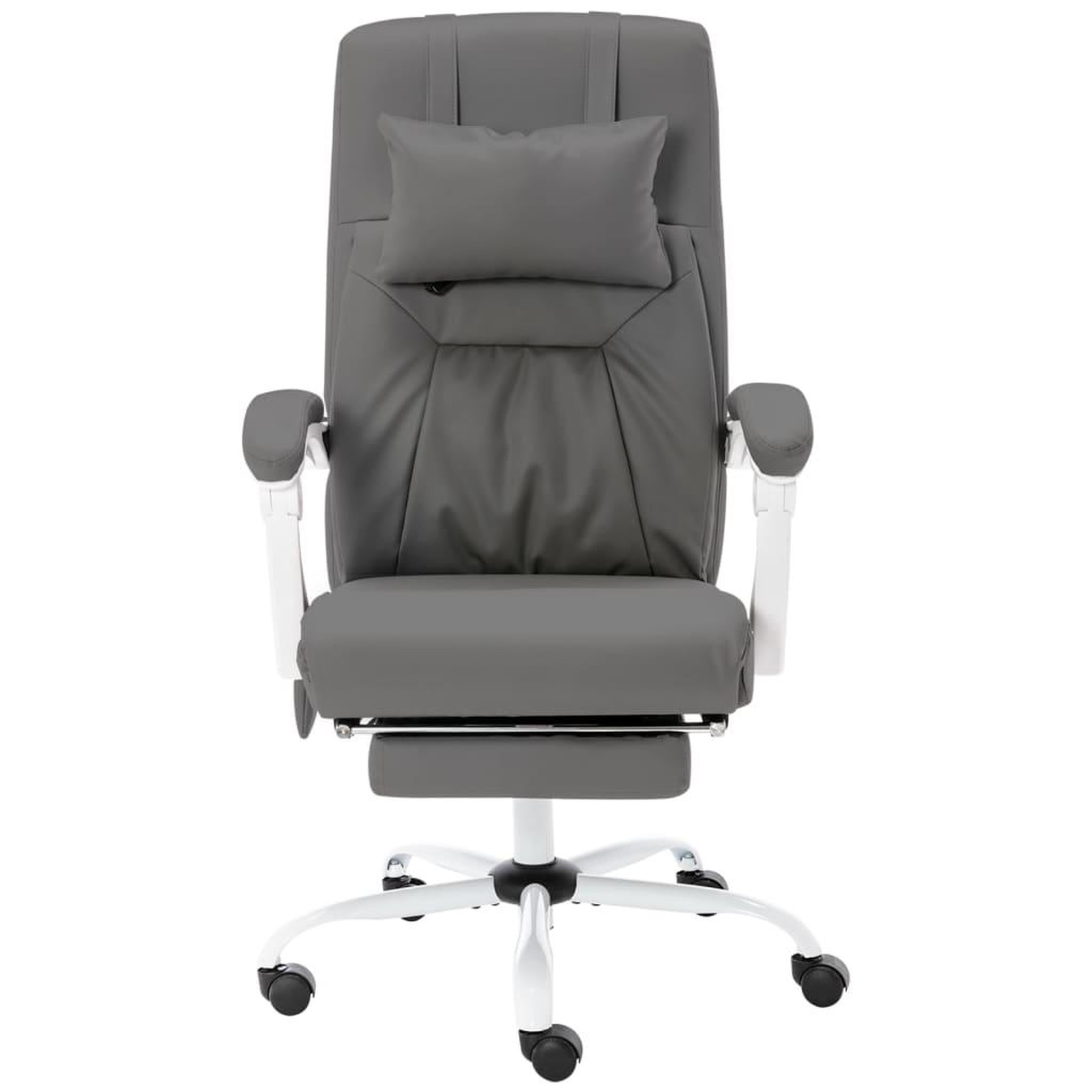 Voir la diapositive 2 : VIDAXL Chaise de bureau de massage Gris Similicuir