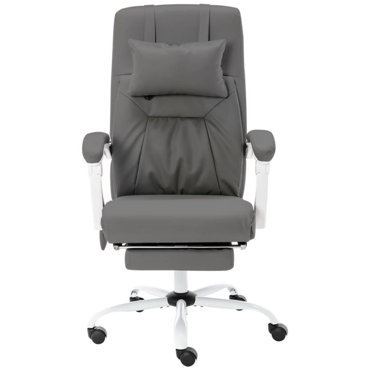 VIDAXL Chaise de bureau de massage Gris Similicuir