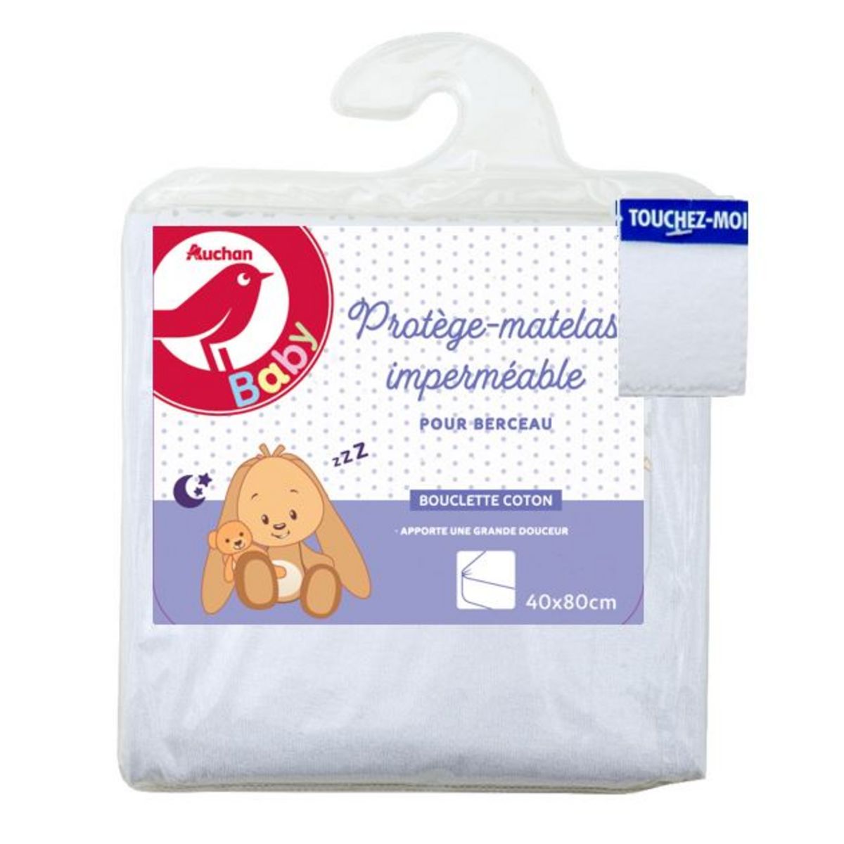 AUCHAN BABY Protège matelas imperméable pour berceau 40 x 80 cm 