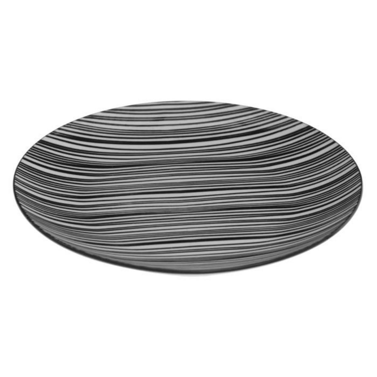 SECRET DE GOURMET Service de Table 18 Pièces  Bohemia Zèbre  27cm Noir