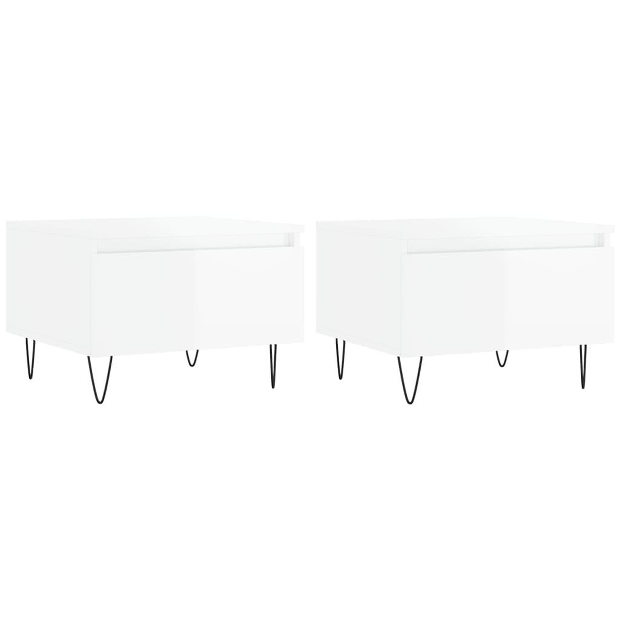 Voir la diapositive 2 : VIDAXL Tables basses 2 pcs blanc brillant 50x46x35cm bois d'ingenierie
