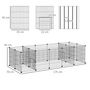Voir la diapositive 3 : PAWHUT Parc enclos modulable petits animaux lapins rongeurs chiots - 18 panneaux en fil d'acier - 2 portes - 175L x 70l x 45H cm - noir