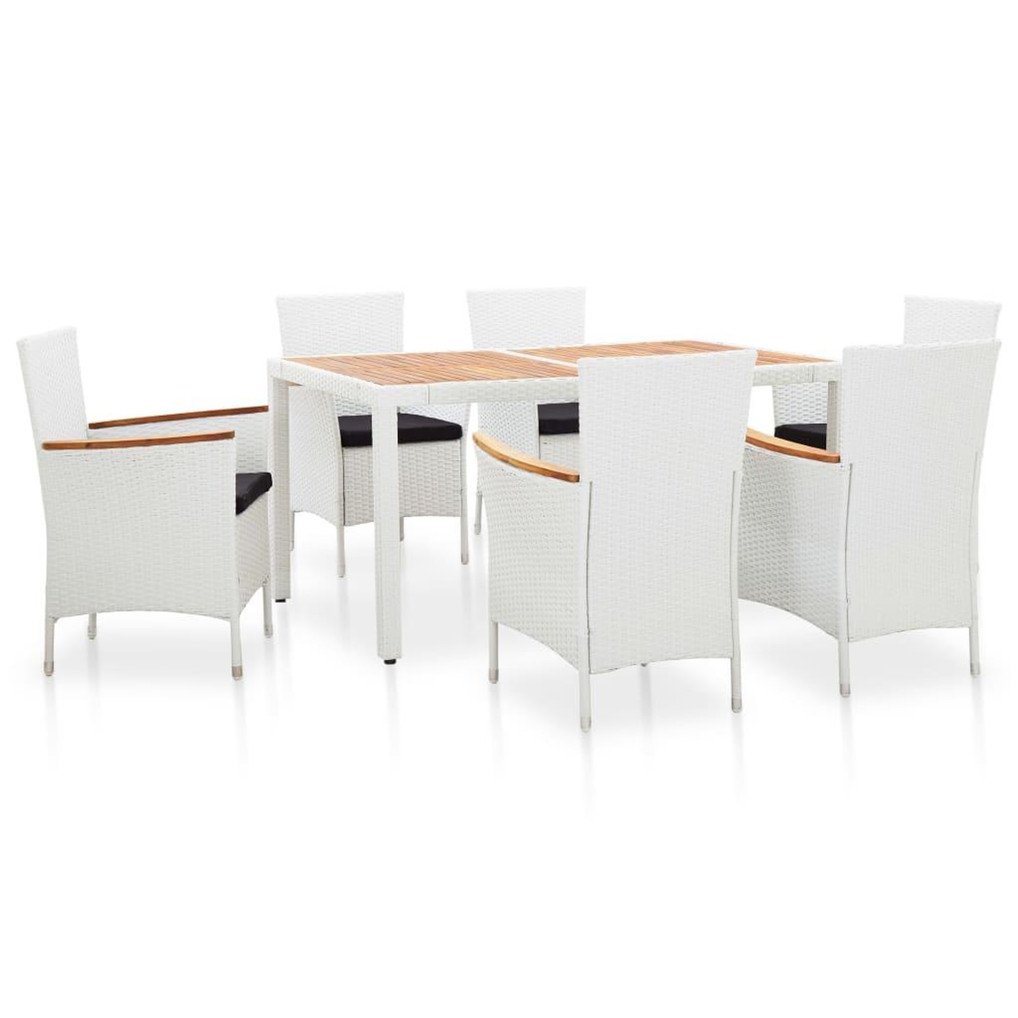Voir la diapositive 1 : VIDAXL Salon de jardin 7 pcs resine tressee blanc