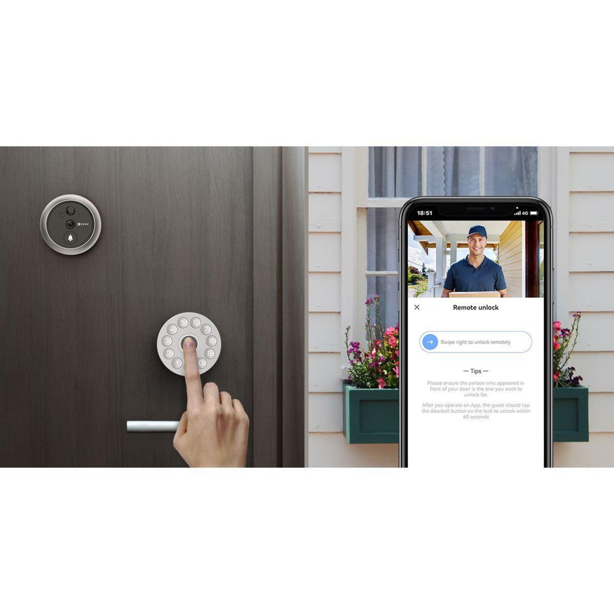 EZVIZ Serrure connectée DL01S DIY LOCK + Clavier avec sonnette